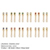 Picture of Eco-friendly Vacuum Plating 304 Stainless Steel Birthstone Tassel Earrings 14K Gold Plated Multicolor Rhinestone 3mm Dia.