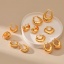 Immagine di Ipoallergenico Retrò Semplice 18K Vero Oro Placcato Rame Orecchini Circolari Per Donne 1 Paio