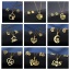 Picture of 201 Stainless Steel Mother's Day Jewelry Necklace Stud Earring Set Gold Plated 45cm(17 6/8") long