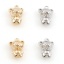 Picture of Brass Charms Real Gold Plated Bear Animal 3D 10.5mm x 7mm