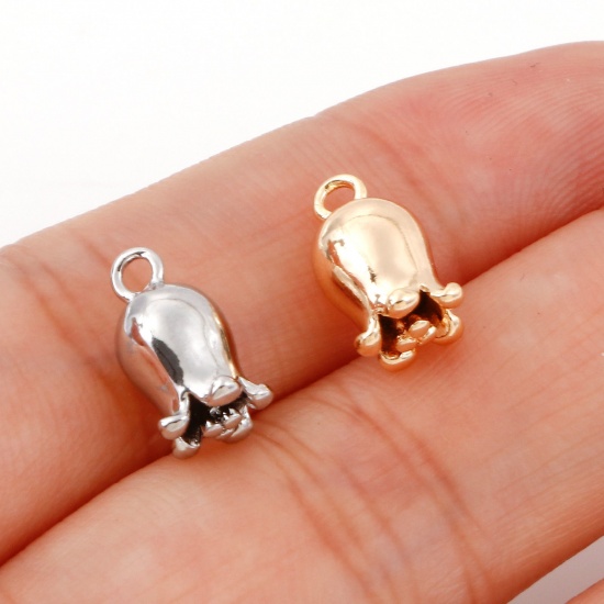 Picture of Brass Charms Real Gold Plated Lily Of The Valley Flower Flower 3D 12mm x 7mm