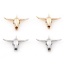 Immagine di Ottone Stile Bohemien Charms Vacca Vero Oro Placcato Osso 3D 24mm x 17mm, 2 Pz