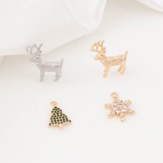 Picture of Brass Christmas Charms Real Gold Plated 3D