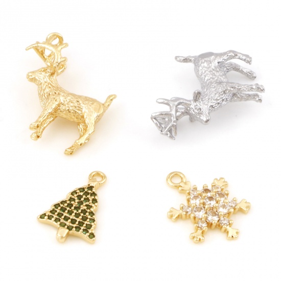 Picture of Brass Christmas Charms Real Gold Plated 3D