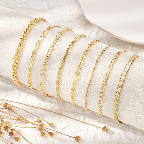 Picture of Brass Exquisite Link Chain Anklet Gold Plated                                                                                                                                                                                                                 
