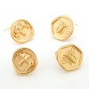 Bild von Messing Ohrring Ohrstecker 18K Echtgold plattiert Elefant Insekt Message " Mit Öse " 14mm x 14mm, Drahtstärke: (20 gauge), 2 Stück