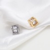 Image de Perles pour DIY Fabrication de Bijoux en Laiton & Zirconia Cubique Plaqué Or Véritable Transparent Cube Env. 7mm x 7mm, 2 Pcs