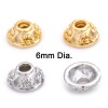 Picture of Brass Beads Caps Flower Real Gold Plated Hollow 6mm Dia.