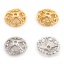 Immagine di Ottone Coppette Copriperla Tondo Cuore Vero Oro Placcato Filigrana 10mm Dia, 10 Pz
