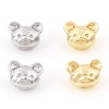 Picture of Brass Beads For DIY Jewelry Making Real Gold Plated Bear Animal 3D About 11mm x 9mm