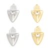Picture of Brass Charms Real Gold Plated Arrowhead Micro Pave Clear Cubic Zirconia 16mm x 8.5mm