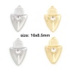 Picture of Brass Charms Real Gold Plated Arrowhead Micro Pave Clear Cubic Zirconia 16mm x 8.5mm