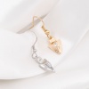 Picture of Brass Charms Real Gold Plated Arrowhead Micro Pave Clear Cubic Zirconia 16mm x 8.5mm