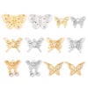 Picture of Brass Insect Charms Real Gold Plated Butterfly Animal Micro Pave Multicolor Rhinestone 22mm x 14.5mm