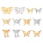 Picture of Brass Insect Charms Real Gold Plated Butterfly Animal Micro Pave Multicolor Rhinestone 22mm x 14.5mm