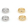 Picture of Brass Beads Frames Round Real Gold Plated 8mm Dia.