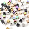 Imagen de Enchapado al Vacío Ecológico 304 Acero Inoxidable Cuentas para la Fabricación de Joyas con Dijes de Bricolaje Cubo Multicolor 2.5mm x 2.5mm, Agujero: Aprox 1.5mm, 10 Unidades