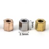 Immagine di Placcatura Sottovuoto Ecologica 304 Acciaio Inossidabile Perline per la Creazione di Gioielli con Ciondoli Fai-da-te Prisma Esagonale Multicolore 3mm x 2.5mm, Buco: Circa 1.5mm, 10 Pz