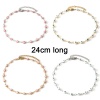 Picture of 1 Piece Vacuum Plating 304 Stainless Steel Religious Link Chain Anklet Enamel Evil Eye
