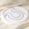 Picture of 1 Piece Vacuum Plating 304 Stainless Steel Religious Link Chain Anklet Enamel Evil Eye