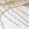 Picture of 1 Piece Vacuum Plating 304 Stainless Steel Religious Link Chain Anklet Enamel Evil Eye