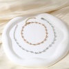 Picture of 1 Piece Vacuum Plating 304 Stainless Steel Religious Link Chain Anklet Enamel Evil Eye