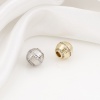 Picture of Brass Beads For DIY Jewelry Making Multicolor Drum Stripe Micro Pave Clear Cubic Zirconia About 11mm x 10mm