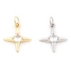 Bild von Messing Galaxis Charms Bunt Stern Klar Kubischer Zirkon 20mm x 14mm, 2 Stück