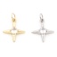 Immagine di Ottone Galassia Charms Multicolore Stella Trasparente Cubic Zirconiae 20mm x 14mm, 2 Pz