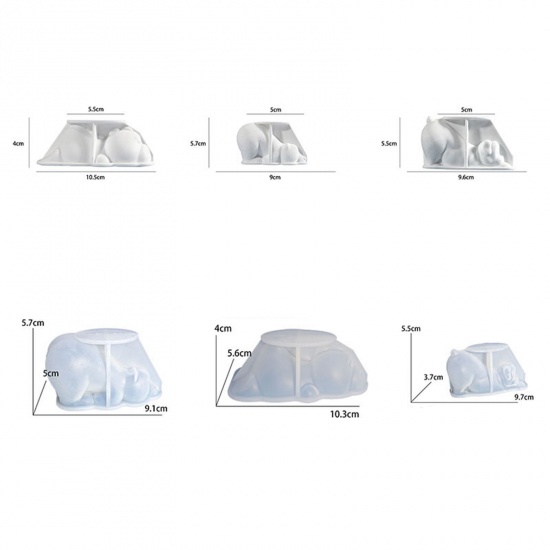Imagen de Silicona Molde de Resina para Fabricación de Bricolaje de Jabón de Vela Animal Blanco 1 Unidad