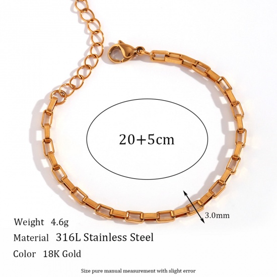 Picture of Eco-friendly Vacuum Plating Stylish Simple 18K Real Gold Plated 316L Stainless Steel Link Chain Anklet For Women