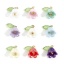 Picture of Zinc Based Alloy & Resin Charms Gold Plated Multicolor Flower Leaves Lily Of The Valley Flower 3D 14.5mm x 14mm