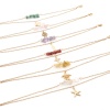 Picture of 304 Stainless Steel Rolo Chain Multilayer Layered Anklet Gold Plated Multicolor Hollow Chip Beads