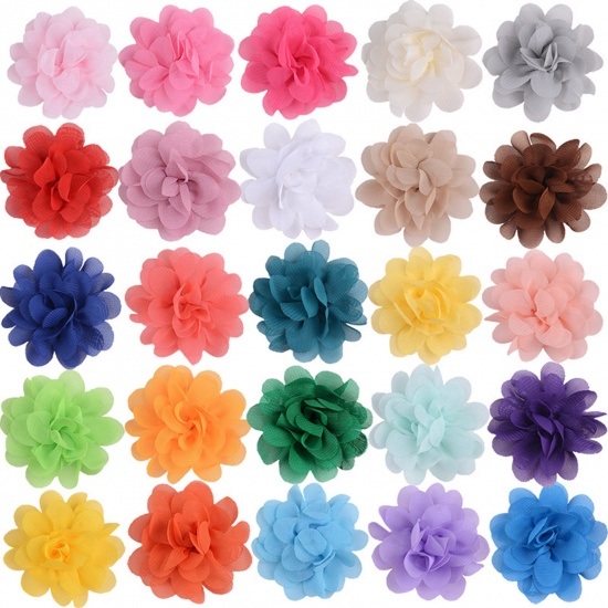 Immagine di Chiffon Decorazione Floreale Artificiale Multicolore 5cm Dia., 10 Pz