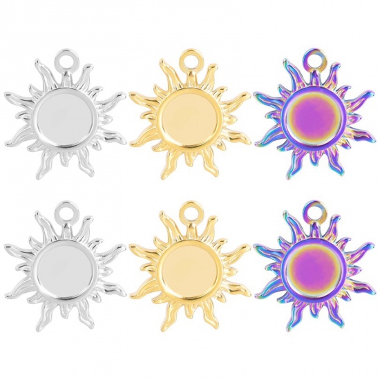 Picture of Eco-friendly 304 Stainless Steel Charms Multicolor Round