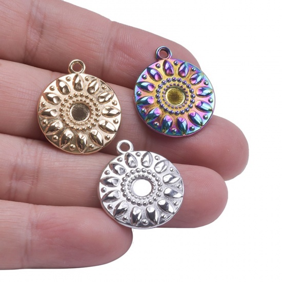 Picture of Eco-friendly 304 Stainless Steel Charms Multicolor Round