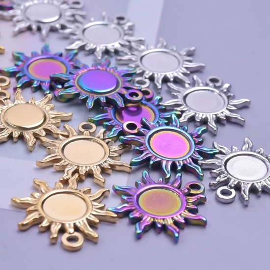 Picture of Eco-friendly 304 Stainless Steel Charms Multicolor Round