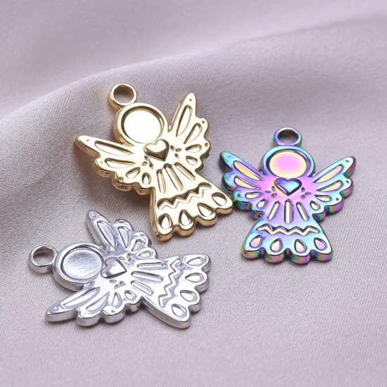 Picture of Eco-friendly 304 Stainless Steel Charms Multicolor Round