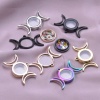 Picture of Eco-friendly 304 Stainless Steel & Glass Floating Living Memory Locket Pendants Multicolor Half Moon Sunflower