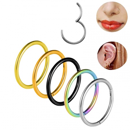 316 Stainless Steel Nose Ring Hoops Body Piercing Jewelry Round