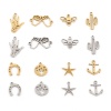 Immagine di 201 Acciaio Inossidabile Charms Cactus Multicolore Mano Simbolo di Hamsa Filigrana 3 Pz