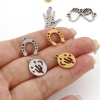 Immagine di 201 Acciaio Inossidabile Charms Cactus Multicolore Mano Simbolo di Hamsa Filigrana 3 Pz