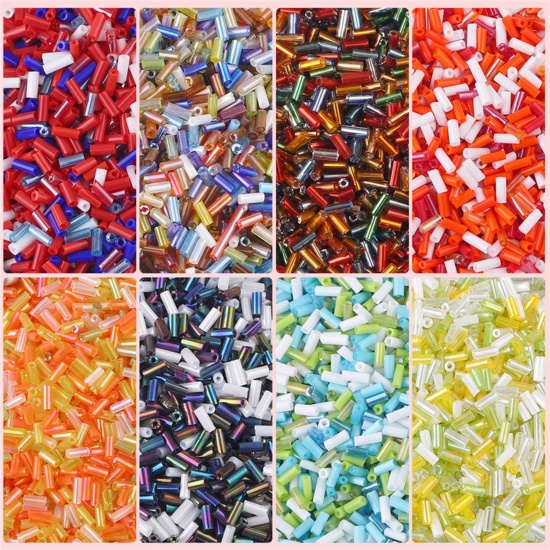 Picture of Glass Seed Beads Tube Multicolor About 5mm x 2mm