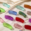 Image de Perles pour DIY Fabrication de Bijoux de Charme en Acrylique Couleur AB Arc 34.5mm x 11mm, Trou: env. 3mm, 10 Pcs