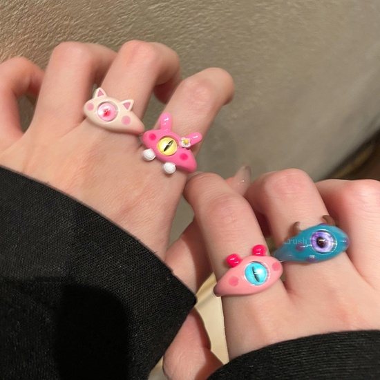 Picture of Resin Cute Unadjustable Rings Multicolor Monster
