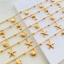 Immagine di 304 Acciaio Inossidabile Cavo Catena Cavigliere 18K Oro Placcato Animali Marini 21cm lunghezza, 1 Pz