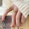 Immagine di Placcatura Sottovuoto Ecologica Semplice & Casual Insetto 18K Vero Oro Placcato 304 Acciaio Inossidabile Non Regolabile Farfalla Ape Anello Per Donne Festa 1 Pz