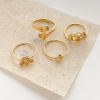 Immagine di Placcatura Sottovuoto Ecologica Semplice & Casual Insetto 18K Vero Oro Placcato 304 Acciaio Inossidabile Non Regolabile Farfalla Ape Anello Per Donne Festa 1 Pz