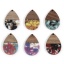 Immagine di Resina Effetto Legno Ciondoli Multicolore Goccia Stagnola 3.6cm x 2.4cm, 2 Pz