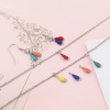 Picture of 304 Stainless Steel Charms Silver Tone Multicolor Drop Double-sided Enamelled Sequins 12mm x 5mm